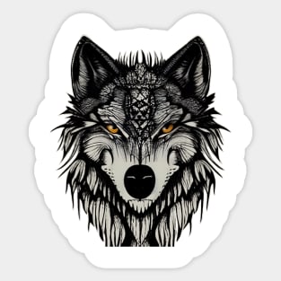 Grayscale wolf Sticker